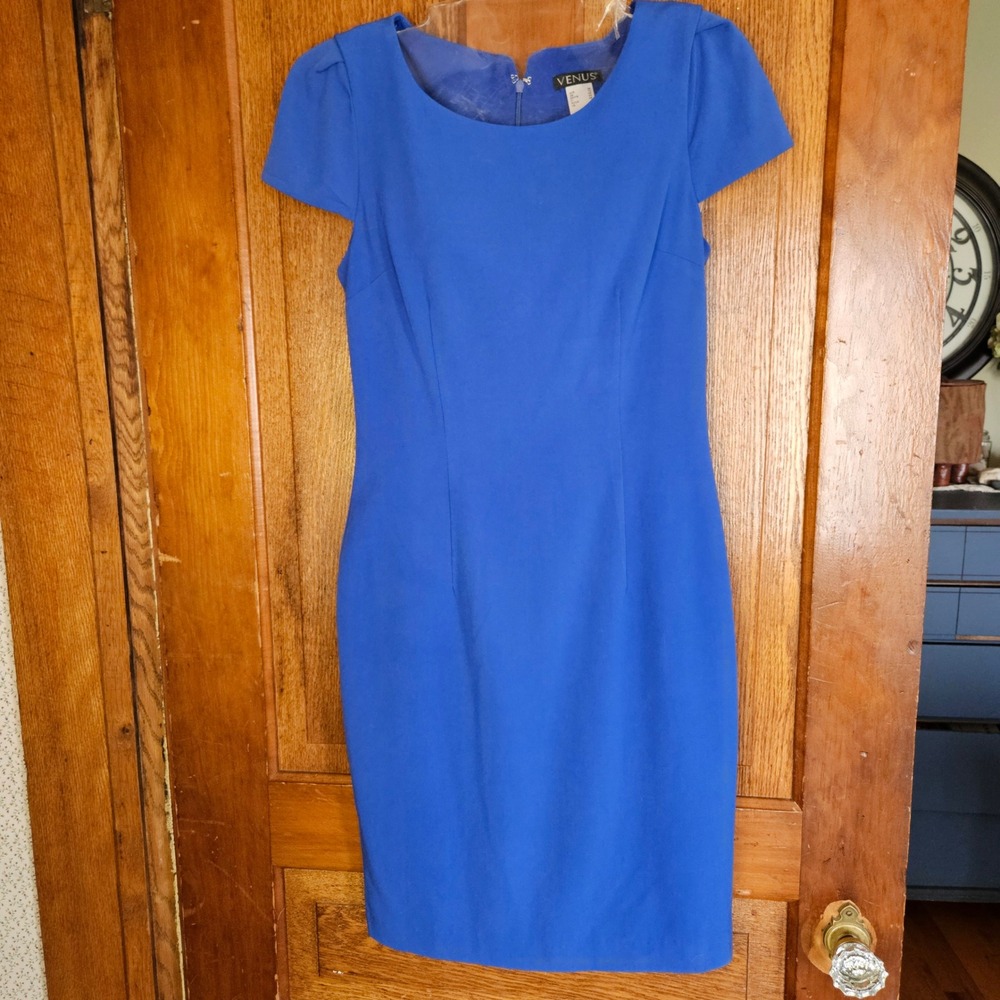 Venus Sheath Dress Women Size 6 Royal Blue Cap Sleeve Professional Workwear NEW